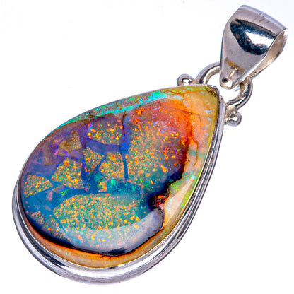 Rare Sterling Opal Pendant 1 1/4" (925 Sterling Silver) P40681