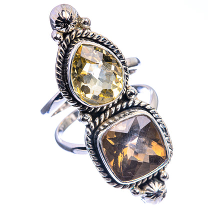Large Smoky Quartz, Citrine Ring Size 8.25 (925 Sterling Silver) R142485