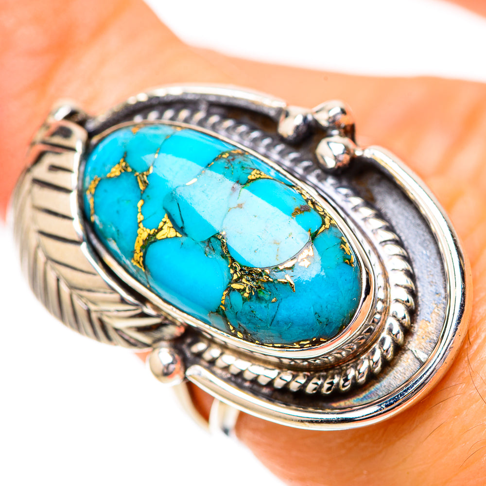 Blue Copper Composite Turquoise Ring Size 6.5 (925 Sterling Silver) RING139811