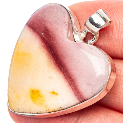 Mookaite Heart Pendant 1 1/2" (925 Sterling Silver) P43122