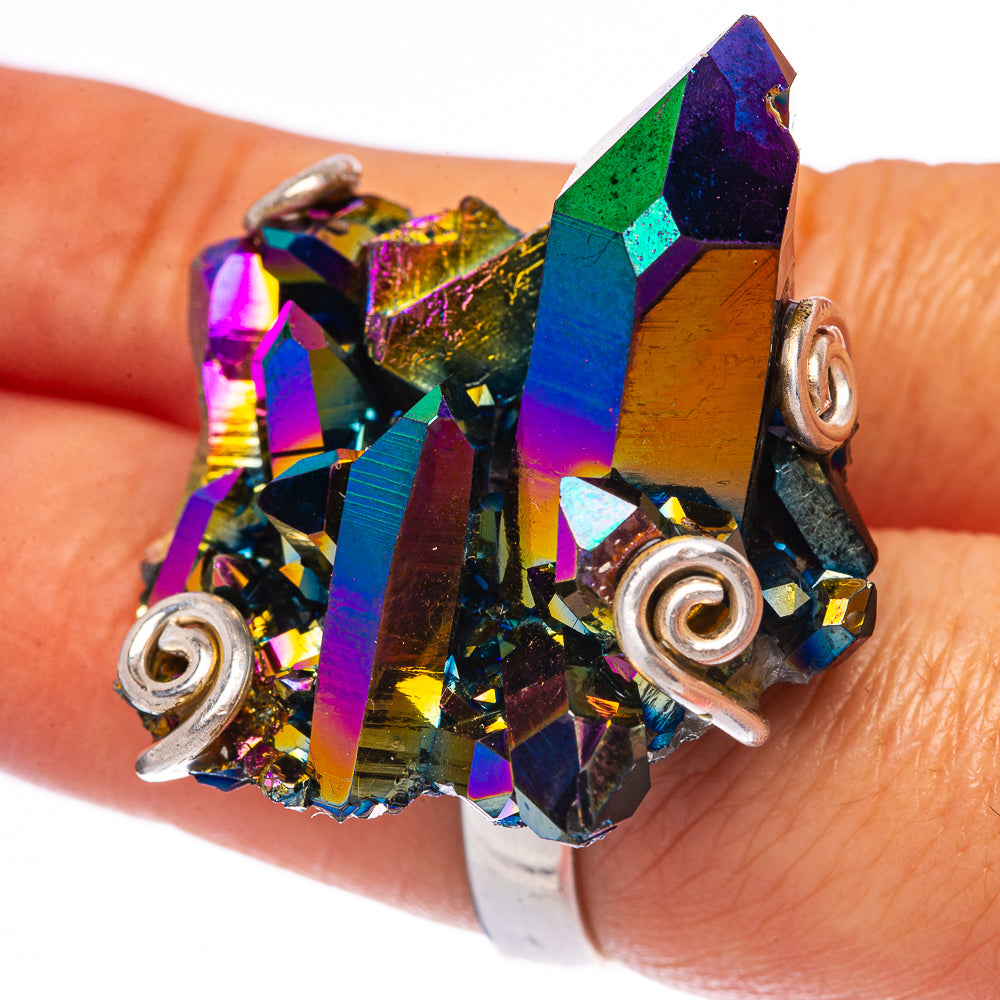 Large Titanium Sunshine Druzy Ring Size 6.5 (925 Sterling Silver) R146020