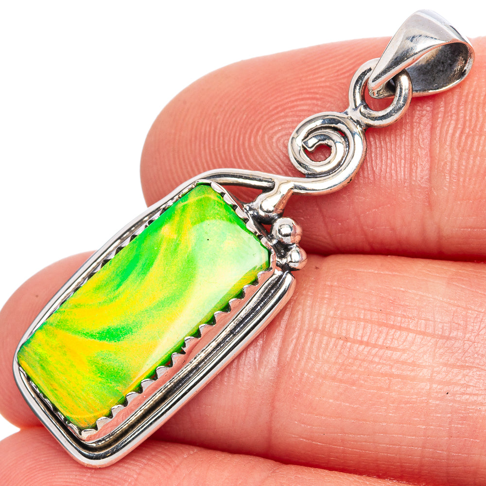 Aura Opal Pendant 1 5/8" (925 Sterling Silver) P42066