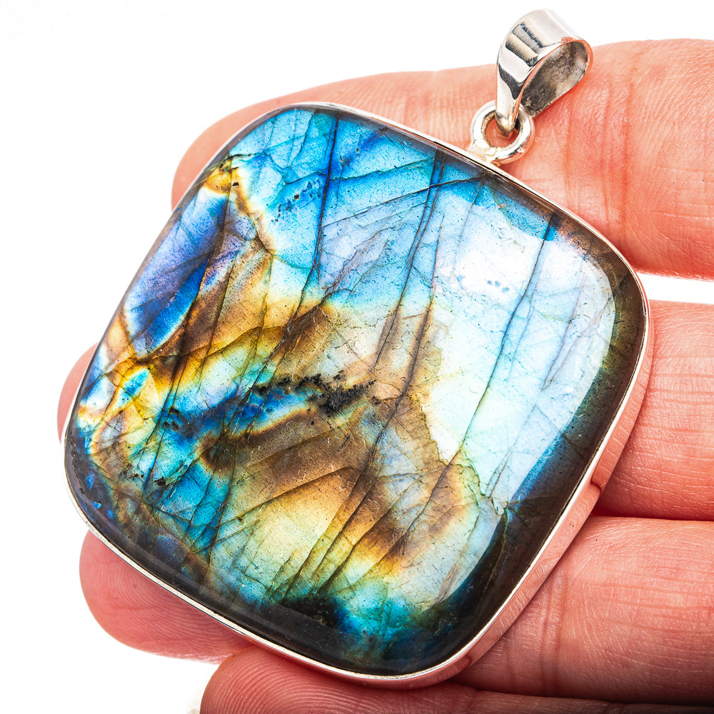 Spectrolite Pendant 2 1/8" (.925 Sterling Silver)