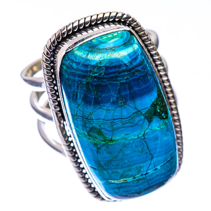 Malachite In Chrysocolla Ring Size 6.75 (925 Sterling Silver) R141188