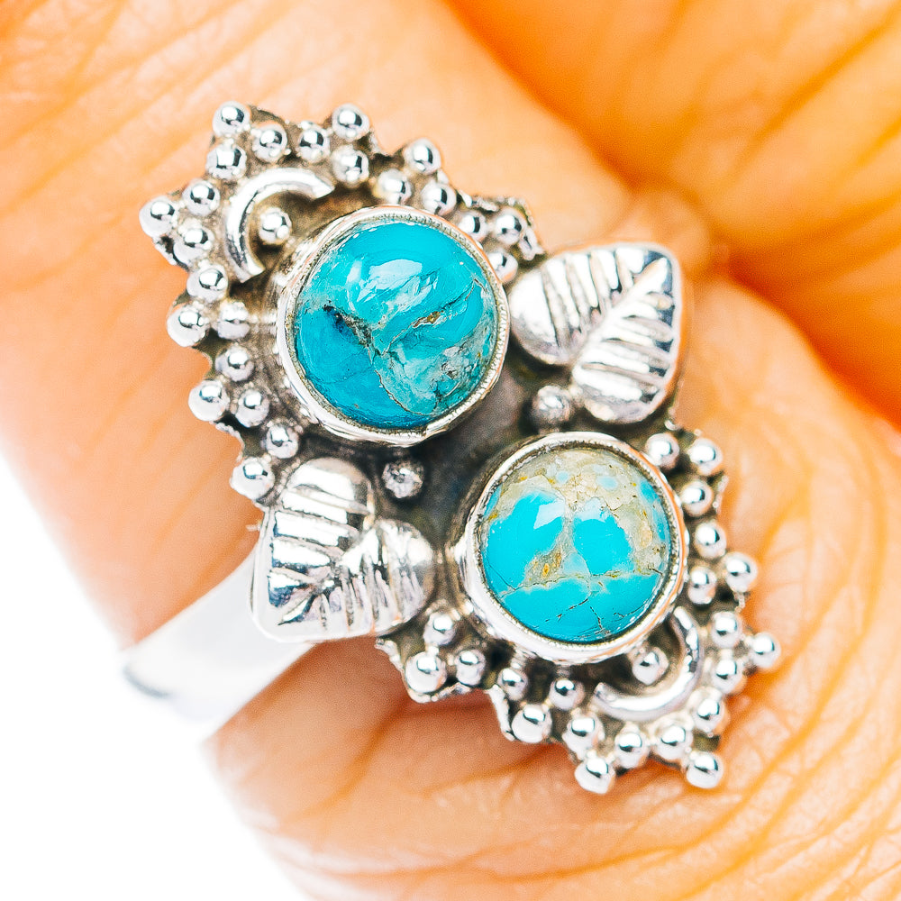Southwestern Style Kingman Turquoise Ring Size 7 (.925 Sterling Silver)