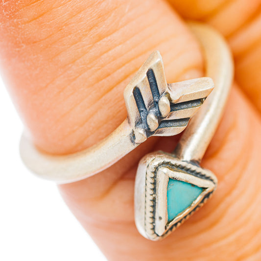 Mojave Turquoise Arrow Ring Size 7 Adjustable (.925 Sterling Silver)