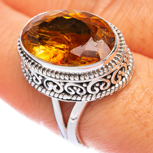 Faceted Citrine Ring Size 8 (925 Sterling Silver) R144544