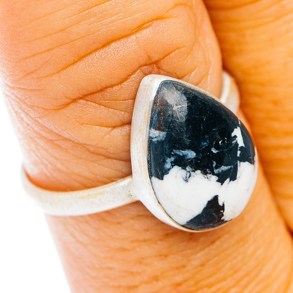 White Buffalo Turquoise Ring Size 9 (.925 Sterling Silver)