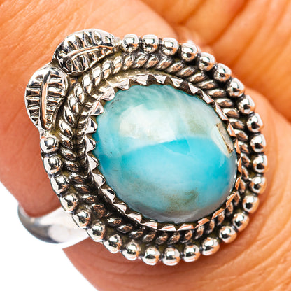 Larimar Ring Size 6.75 (.925 Sterling Silver)