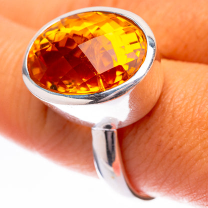 Faceted Citrine Ring Size 8.75 (925 Sterling Silver) R140561