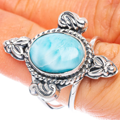 Premium Larimar Ring Size 6 (925 Sterling Silver) R2636