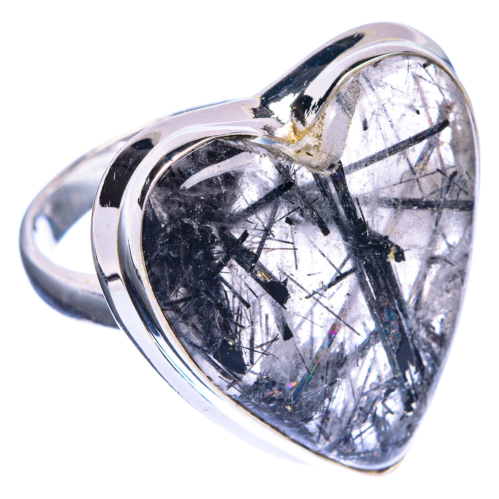 Large Tourmalinated Quartz Ring Size 8 (925 Sterling Silver) R144366