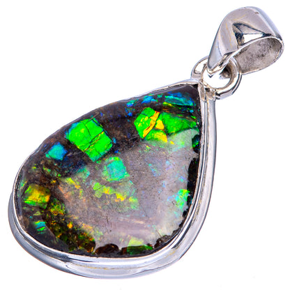 Rare Ammolite Pendant 1 3/8" (925 Sterling Silver) P41678