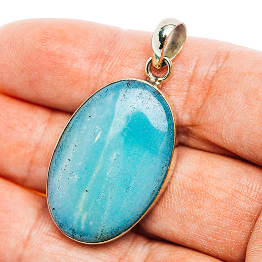 Peruvian Opal Pendant 1 5/8" (German Silver)