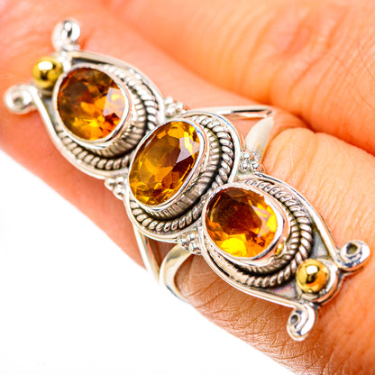 Large Faceted Citrine Ring Size 7.25 (925 Sterling Silver) RING139103