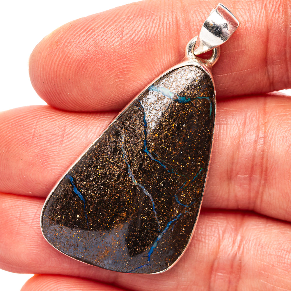 Boulder Opal Pendant 1 3/4" (.925 Sterling Silver)