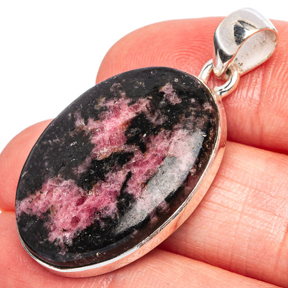 Rhodonite Pendant 1 1/2" (925 Sterling Silver) P43295