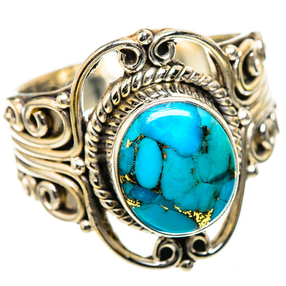 Blue Copper Composite Turquoise Ring Size 10.25 (925 Sterling Silver) RING137798