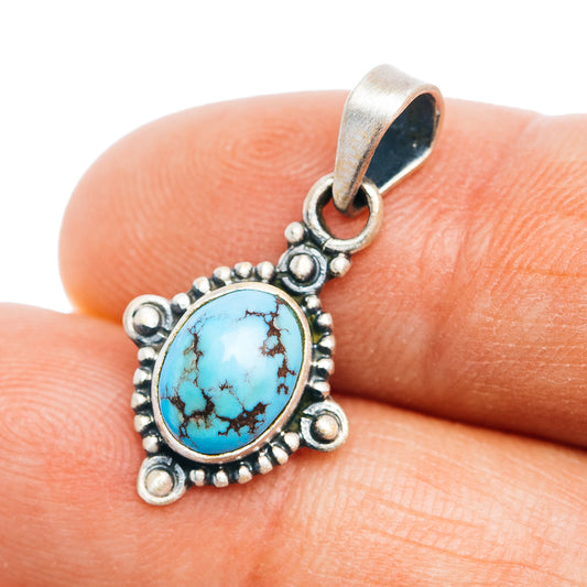 Southwestern Style Golden Hills Turquoise Pendant 1" (.925 Sterling Silver)