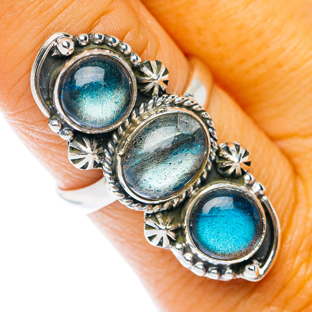 Labradorite Ring Size 8.5 (.925 Sterling Silver)