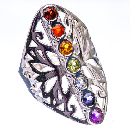 Rainbow Chakra Ring Size 7 (925 Sterling Silver) R140497