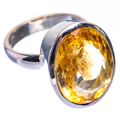 Faceted Citrine Ring Size 6.5 (925 Sterling Silver) R140758
