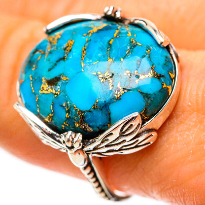 Blue Copper Composite Turquoise 925 Sterling Silver Ring Size 8.75 (925 Sterling Silver) RING139555