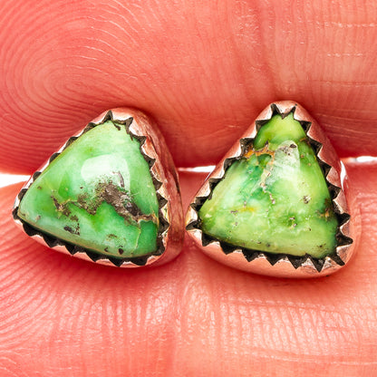 Sonoran Gold Turquoise Earrings 3/8" (.925 Sterling Silver)