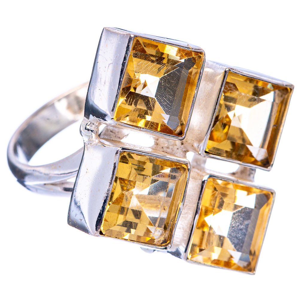 Large Faceted Citrine Ring Size 7.75 (925 Sterling Silver) R144814