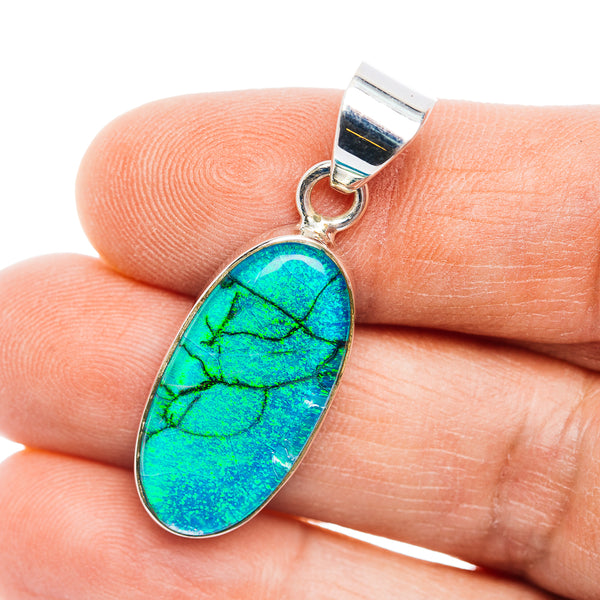 Sterling Opal Pendant 1 1/2" (.925 Sterling Silver)