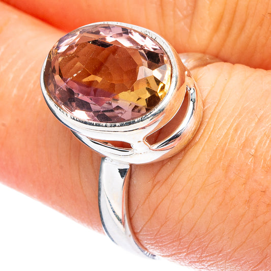 Rare Faceted Ametrine Ring Size 7.25 (925 Sterling Silver) R4737