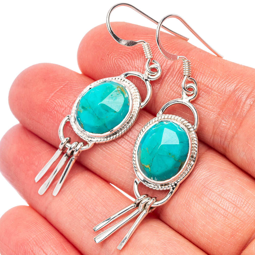 Premium Blue Chalcedony 925 Sterling Silver Earrings 2" Ana Co E1329