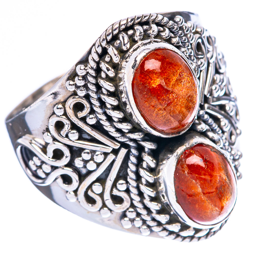 Sunstone Ring Size 8.5 (925 Sterling Silver) R4223