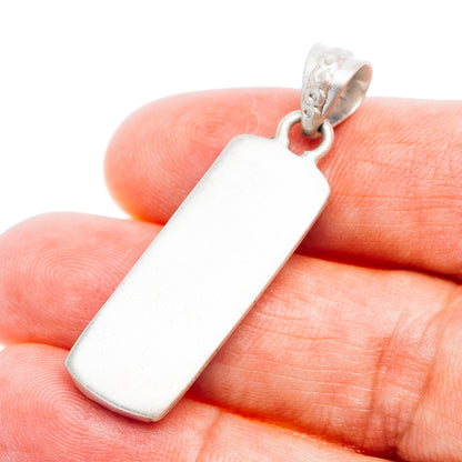 Southwestern Style Kingman Turquoise Pendant 1 5/8" (.925 Sterling Silver)