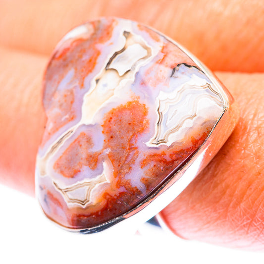 Large Laguna Lace Agate Ring Size 8.25 (925 Sterling Silver) RING140203