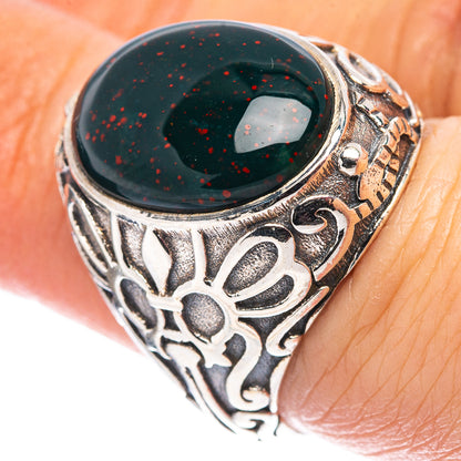 Bloodstone Filigree Style Ring Size 6.75 (.925 Sterling Silver)