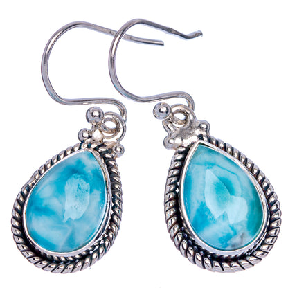Rare Larimar Earrings 1 1/4" (925 Sterling Silver) E433265