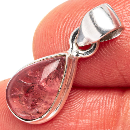 Rare Pink Tourmaline Pendant 7/8" (.925 Sterling Silver)