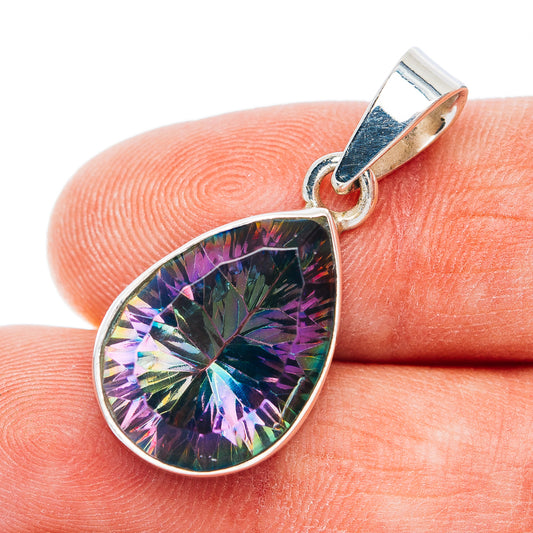 Premium Mystic Topaz Pendant 1 1/4" (.925 Sterling Silver)