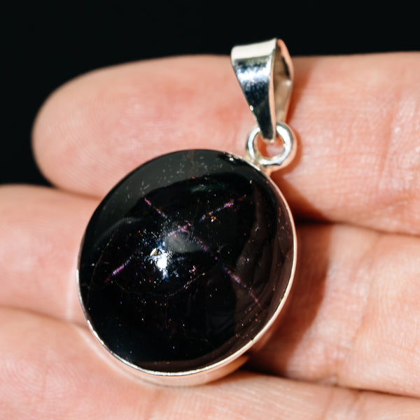 Premium Star Garnet Pendant 1 1/2" (.925 Sterling Silver)