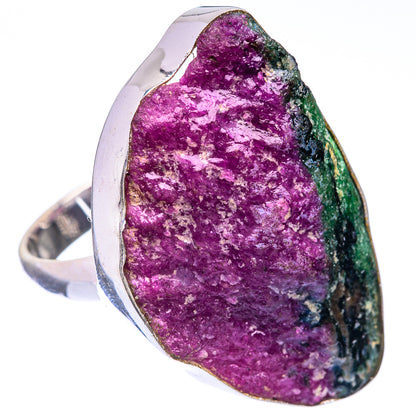 Large Raw Ruby Zoisite Ring Size 9 (925 Sterling Silver) R141639