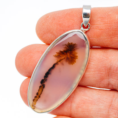 Premium Scenic Dendritic Agate Pendant 2" (.925 Sterling Silver)