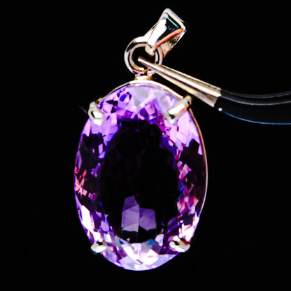 Premium Brazilian Amethyst Pendant 1 3/8" (.925 Sterling Silver)