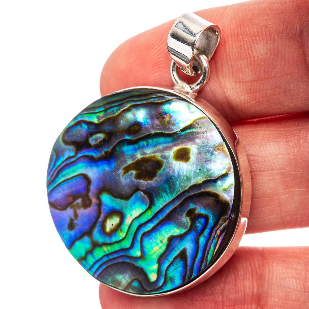 Premium Abalone Shell Pendant 1 5/8" (.925 Sterling Silver)