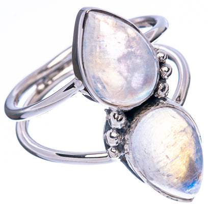 Asc Premium Rainbow Moonstone Ring Size 8.75 (925 Sterling Silver) R3491