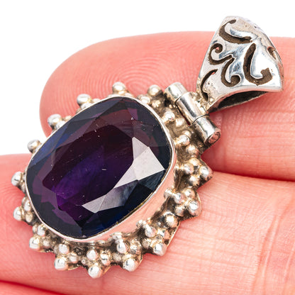 Faceted Iolite Pendant 1 3/8" (925 Sterling Silver) P40038