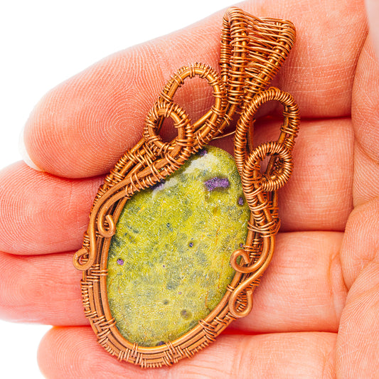 Atlantisite Wire Wrap Pendant 2 1/4" (Copper)