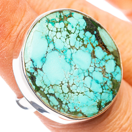 Premium Tibetan Turquoise Ring Size 6 Adjustable (.925 Sterling Silver)