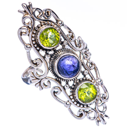 Large Tanzanite, Peridot Ring Size 9.75 (925 Sterling Silver) R144674