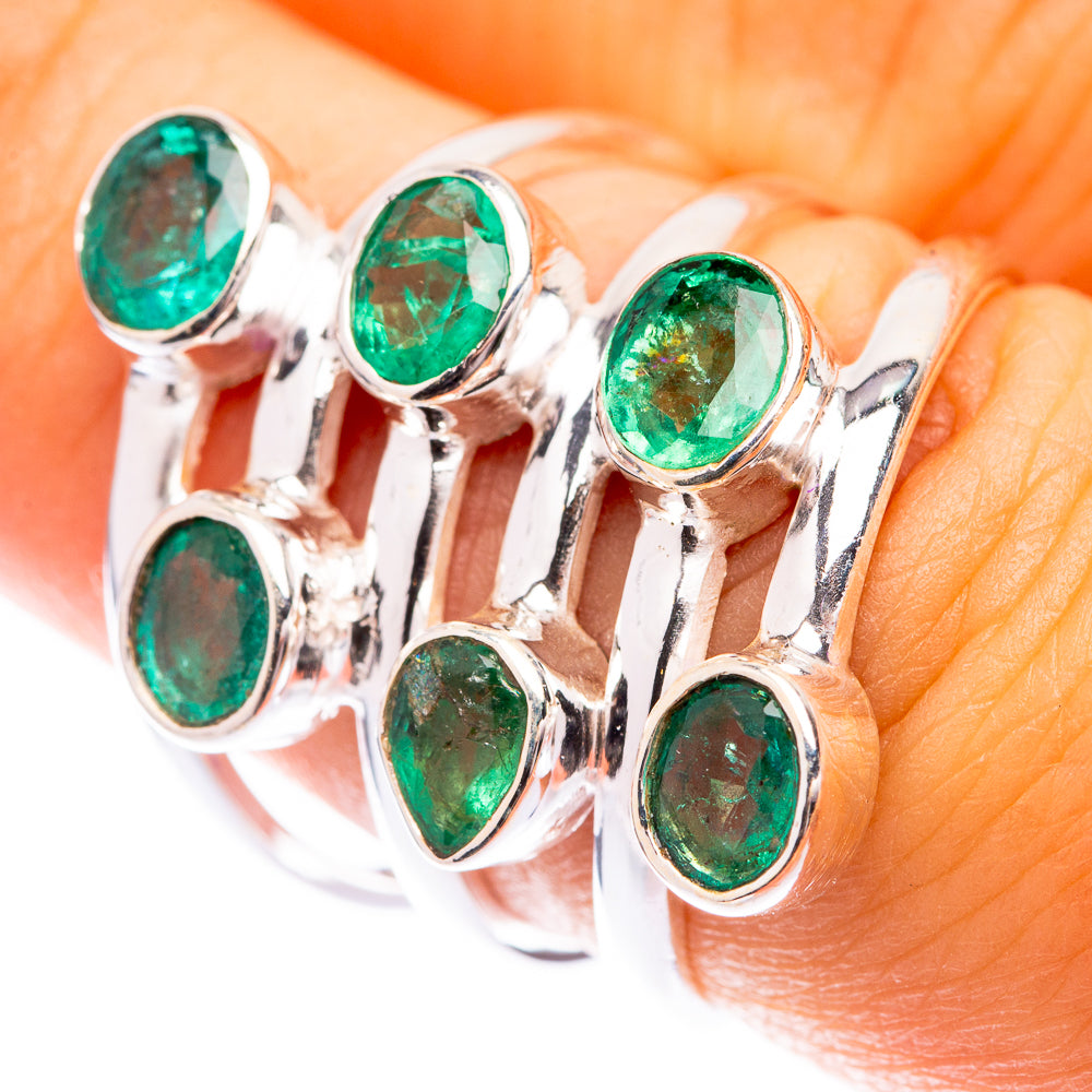 Zambian Emerald Ring Size 7.25 (925 Sterling Silver) R141328